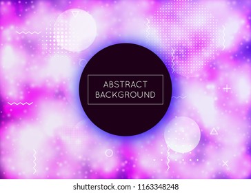 Fluorescent background with liquid neon shapes. Purple fluid. Luminous cover with bauhaus gradient. Graphic template for brochure, banner, wallpaper, mobile screen. Vibrant fluorescent background.