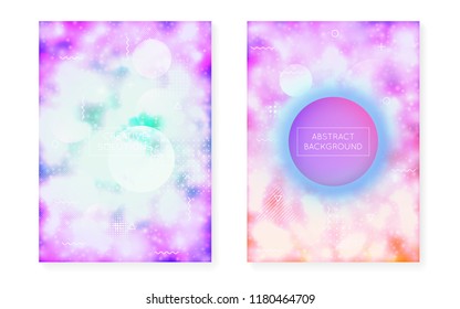 Fluorescent background with liquid neon shapes. Purple fluid. Luminous cover with bauhaus gradient. Graphic template for placard, presentation, banner, brochure. Retro fluorescent background.