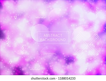 Fluorescent background with liquid neon shapes. Purple fluid. Luminous cover with bauhaus gradient. Graphic template for placard, presentation, banner, brochure. Retro fluorescent background.