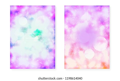 Fluorescent background with liquid neon shapes. Purple fluid. Luminous cover with bauhaus gradient. Graphic template for book, annual, mobile interface, web app. Lucent fluorescent background.