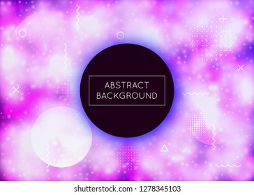 Fluorescent background with liquid neon shapes. Purple fluid. Luminous cover with bauhaus gradient. Graphic template for book, annual, mobile interface, web app. Lucid fluorescent background.