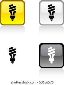 Fluorescent bulb glossy square vibrant buttons.