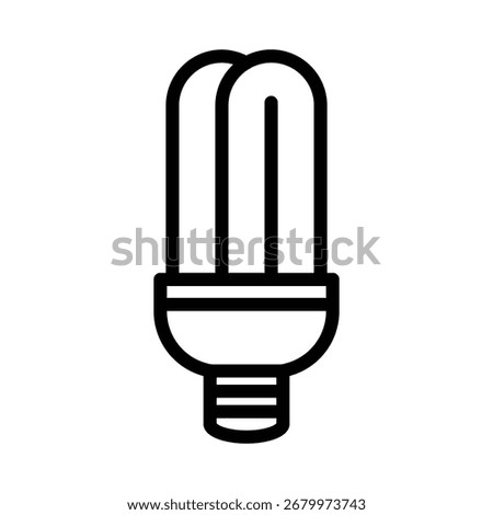 fluorescent bulb outline icon vector design good for web or mobile app
