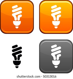 Fluorescent bulb square buttons. Black icon included.