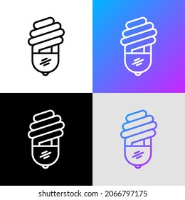 Icono de línea delgada de la bombilla fluorescente, ahorro de energía. Ilustración vectorial moderna.