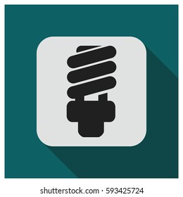 Fluorescent bulb vector icon