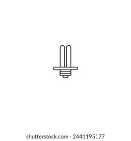 Ilustración del icono del vector de la bombilla fluorescente