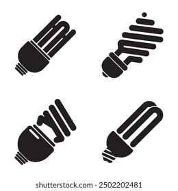 Diseño de logotipo de Ilustración vectorial de icono de bombillas fluorescentes