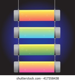 fluorescent capsules, Horizontal, Menu button Text box  template science theme, Vector illustration.