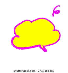 Fluoreszierende Buntstil handgezeichnete Sprache Blase Illustration niedlichen rauen Rahmen