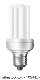 Fluorescent energy saving light bulb isolated on white background. Vector Illustration. EPS 10.
