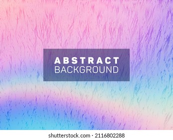Fluorescent flyer neon hologram texture vector background. Abstract wallpaper with holo texture. Metallic neon holographic gradient template for flyer design.