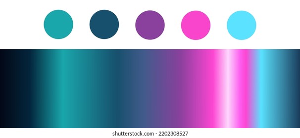 Fluorescent gradient with color palette 