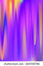 Fluorescent hologram gradient backdrop. Iridescent bright holo print texture. Holographic rainbow neon pattern. Pearlescent vector glam wallpaper. Spectrum blur aura gradient fluid surface.