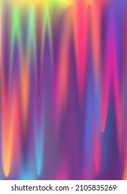 Fluorescent hologram gradient backdrop. Iridescent pastel holo print texture. Holographic vaporwave digital pattern. Pearlescent vanilla vector backdrop. Spectrum blur aura gradient holography.