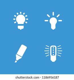 Fluorescent icon. collection of 4 fluorescent filled icons such as highlighter. editable fluorescent icons for web and mobile.
