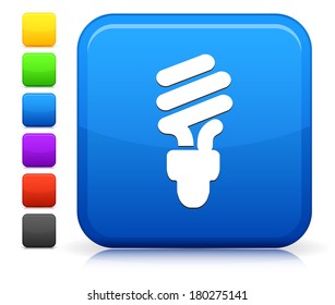 Icono fluorescente en la colección de botones de Internet cuadrado