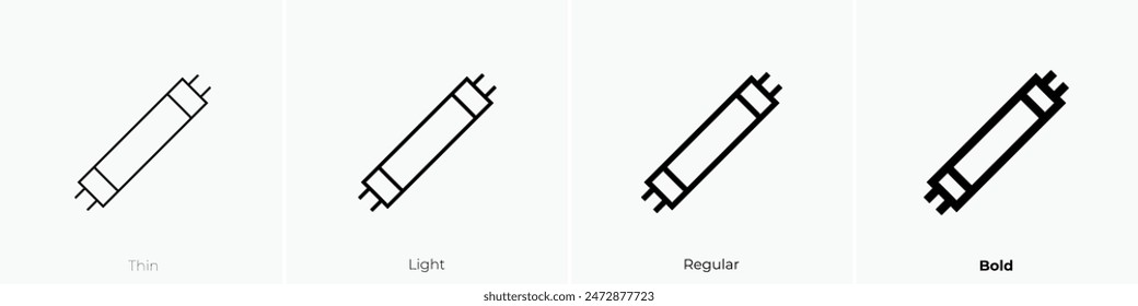 icono fluorescente. Diseño de estilo fino, ligero, regular y audaz aislado sobre fondo blanco