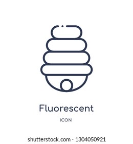 fluorescent icon from user interface outline collection. Thin line fluorescent icon isolated on white background.