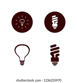 fluorescent icon. fluorescent vector icons set bulb and fluorescent bulb