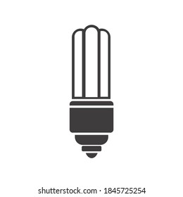 Fluorescent Lamp Black Icon - Black Vector Illustration Art