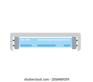 Fluorescent lamp. Blue light bulb. Flat design. Lighting device