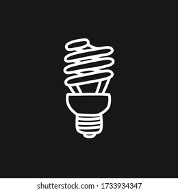 fluorescent lamp doodle icon, vector illustration