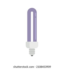 Fluorescent lamp icon. Flat illustration of fluorescent lamp vector icon isolated on white background