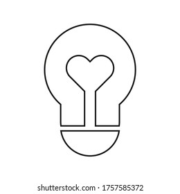 Fluorescent lamp icon, inside the heart