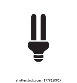 fluorescent lamp icon over white background, silhouette style, vector illustration