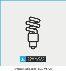 fluorescent lamp icon. simple outline fluorescent lamp vector icon. on white background.