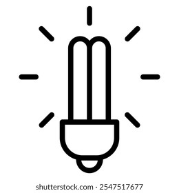 fluorescent lamp icon in thin line style vector illustration graphic design