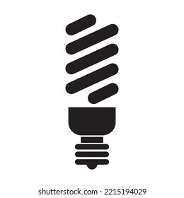 Plantilla de diseño vectorial de icono de lámpara fluorescente en color negro signo aislado en fondo blanco
