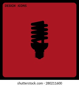fluorescent lamp. icon. vector design. Flat design style 