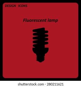 fluorescent lamp. icon. vector design. Flat design style 