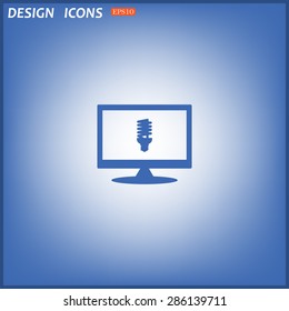 fluorescent lamp. icon. vector design