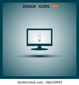 fluorescent lamp. icon. vector design