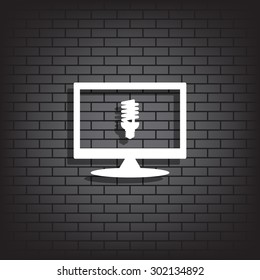 fluorescent lamp. icon. vector design