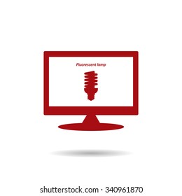 fluorescent lamp. icon. vector design