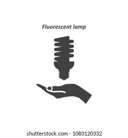 Fluorescent Lamp Icon Vector flat design style