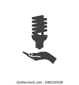 Fluorescent Lamp Icon Vector flat design style
