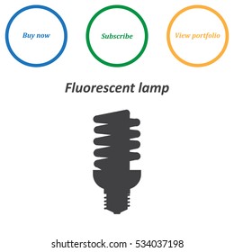 Fluorescent Lamp Icon Vector flat design style