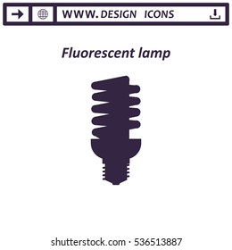 Fluorescent Lamp Icon Vector flat design style