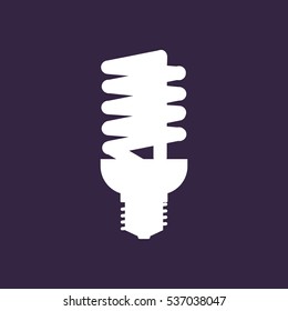 Fluorescent Lamp Icon Vector flat design style