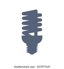 Fluorescent Lamp Icon Vector flat design style
