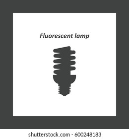 Fluorescent Lamp Icon Vector flat design style