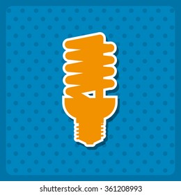 fluorescent lamp.  icon, vector illustration. Flat design style