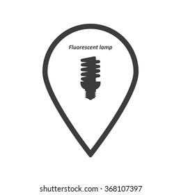 fluorescent lamp. icon, vector illustration. Flat design style