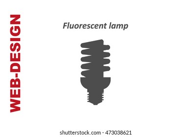 Fluorescent Lamp Icon Vector, portfolio author web-design
