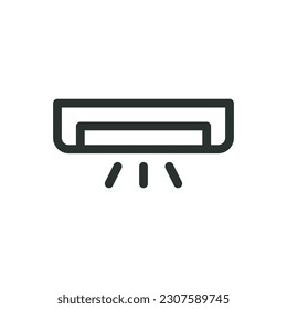Icono aislado de lámpara fluorescente, icono lineal de luz horizontal, icono del vector de luz del tubo de imagen con trazo editable